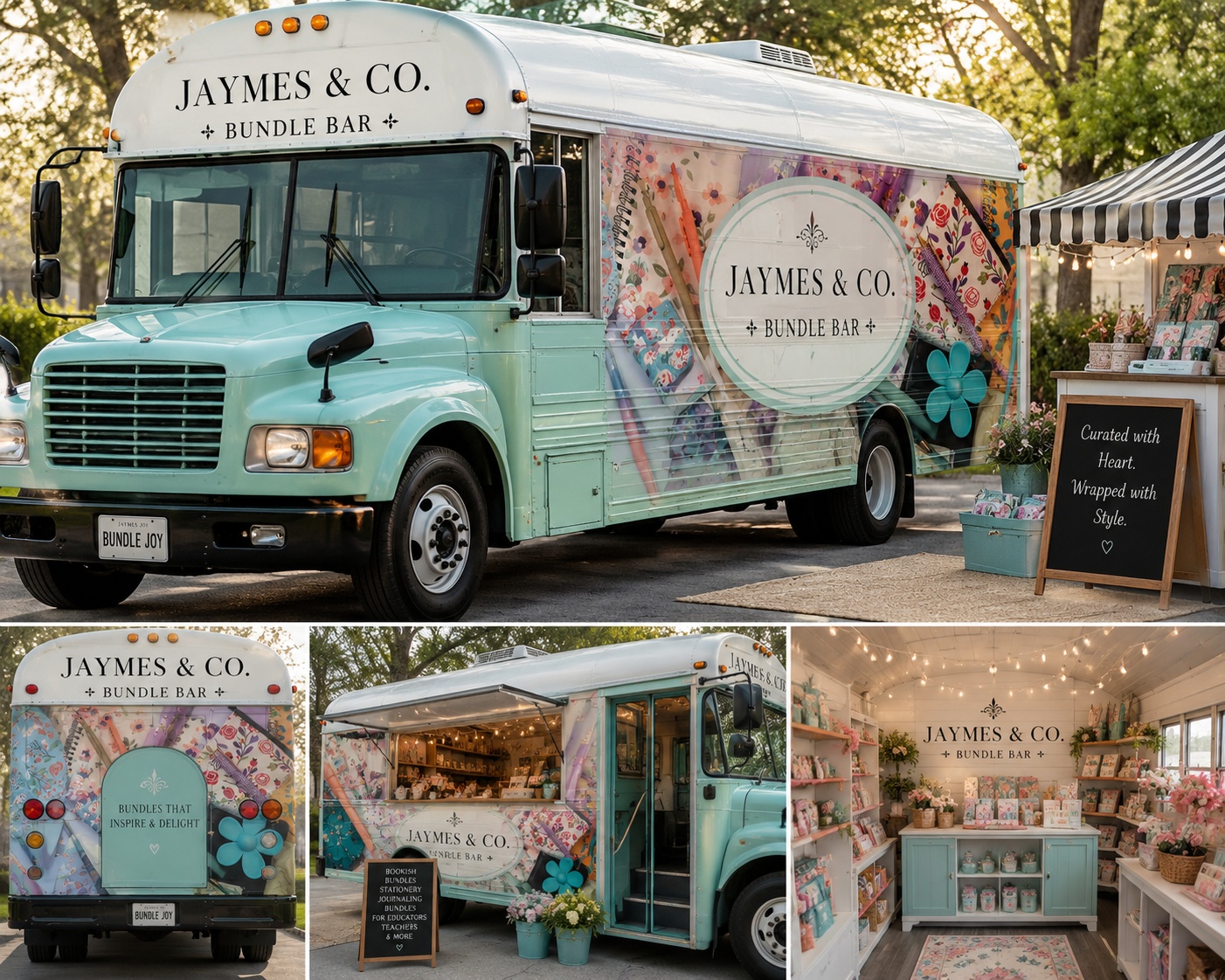 A customer scooping items into a custom Jaymes & Co. gift box at the scoop bar